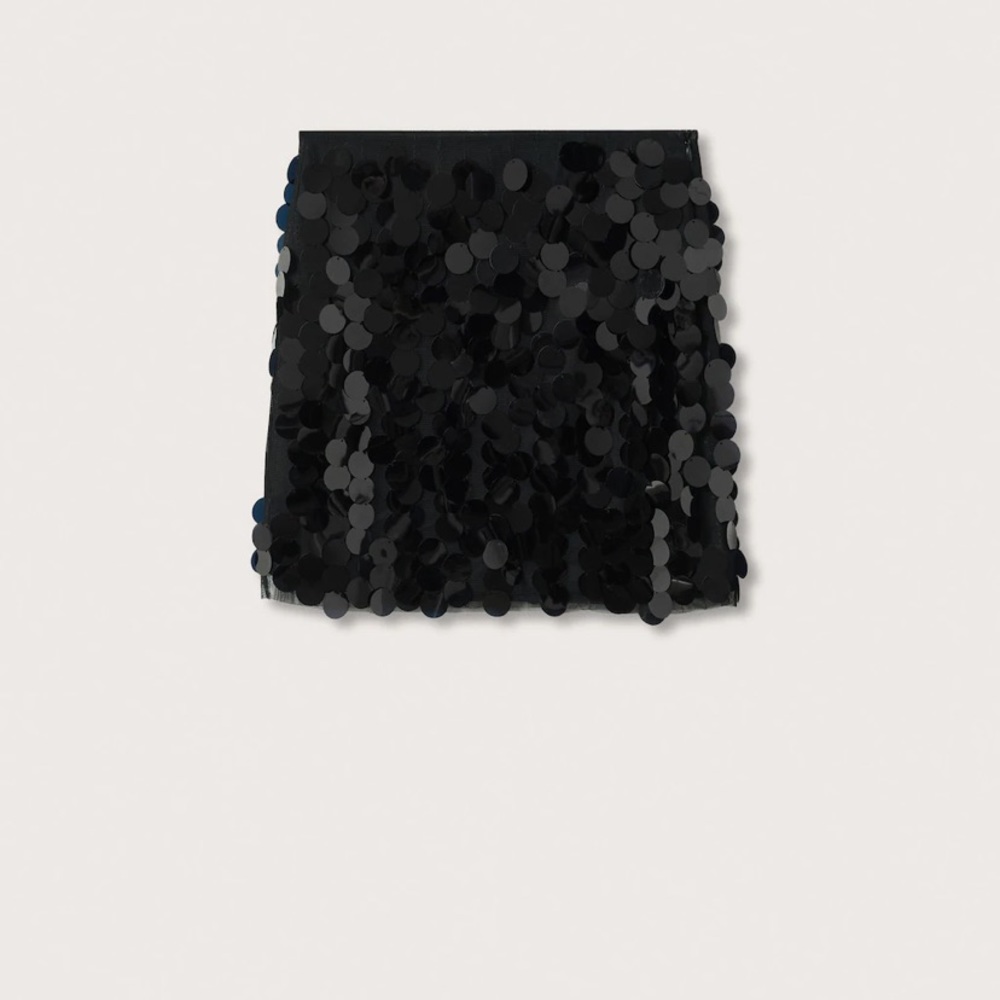 Black Sequin Mini Skirt